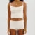 Fairy Grunge Lace Trim Strapless Tube Top + Shorts 90s 2 Piece Set Outfits Chest Wrap Backless Crop Top Camis