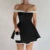 Tube Top Gown Dress for Slim Contrast Color Mini Dresses Backless One-shoulder Clothes Female