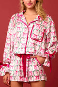 Santa Bow Shorts Two-piece Set Pajamas