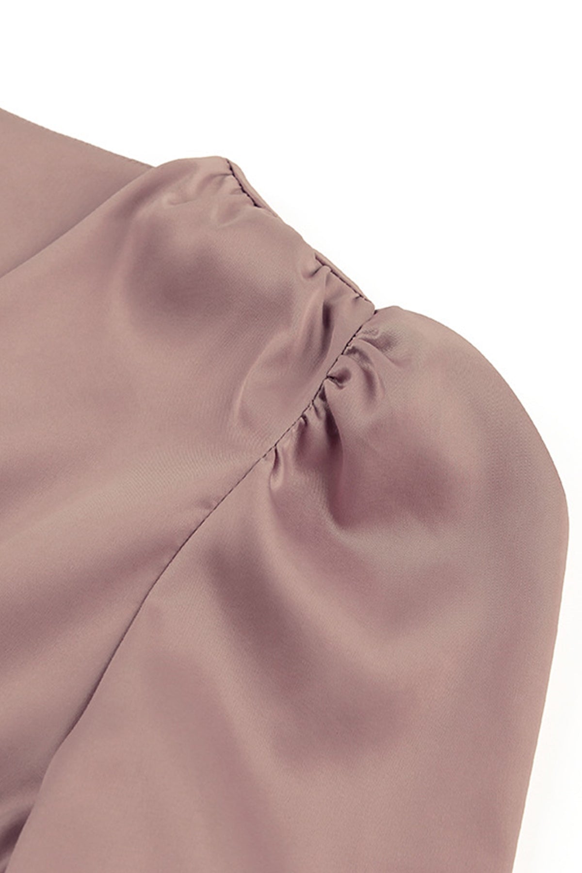 Satin Puff Sleeve Single-breasted Midi Dress