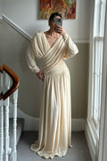 Venus Cross Draped Backless Maxi Dress