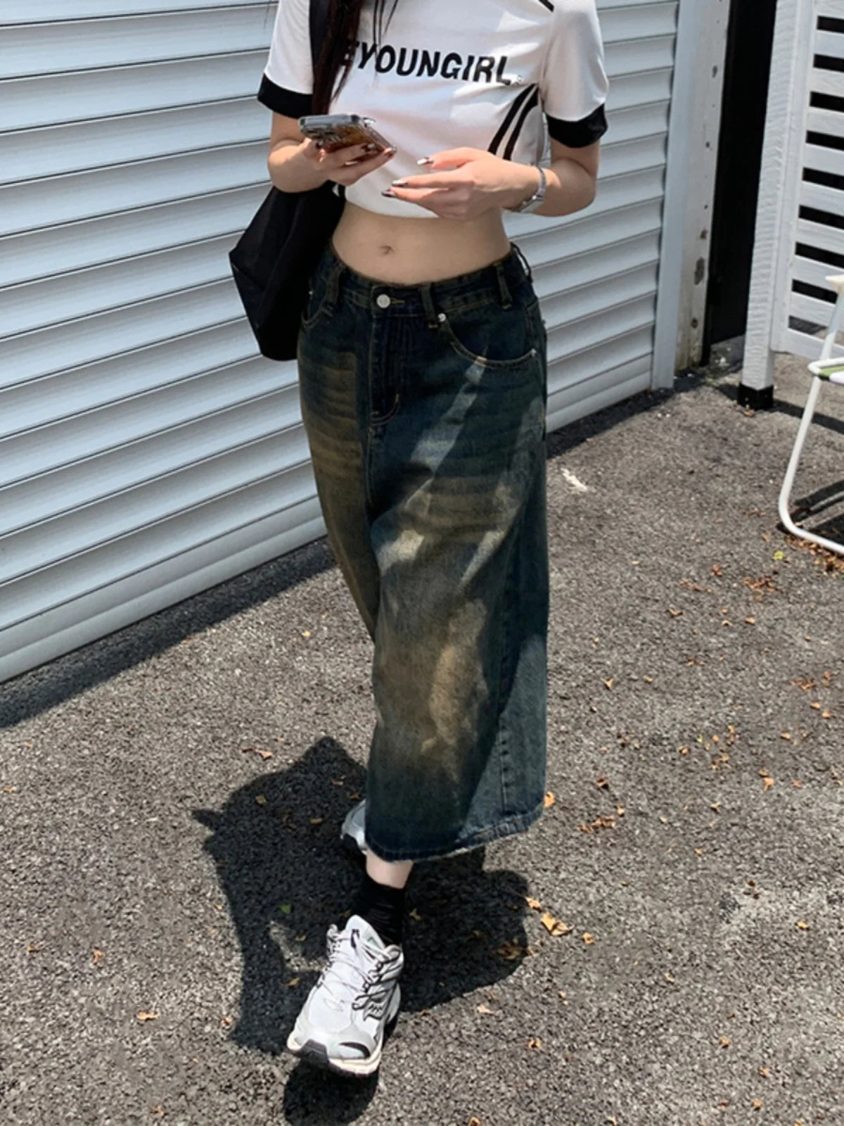 Knee Length Blue Denim Shorts 90s Aesthetic Jeans Shorts Y2k Harajuku Korean Cowboy Short Pants 2000s Clothes