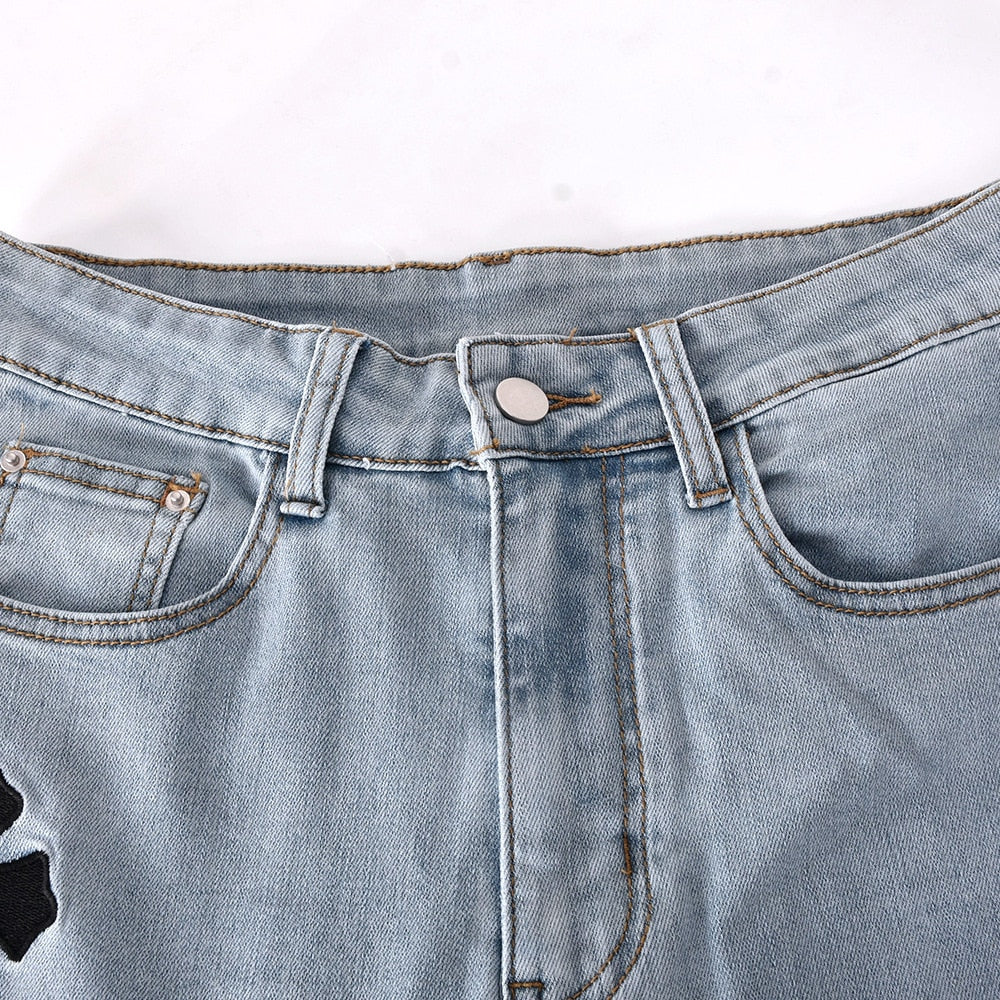 Low Waist Straight Denim Trousers Cyber Y2k Goth Pants Mom Jeans