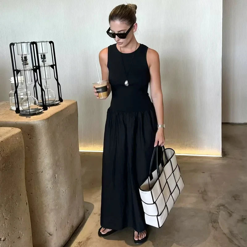 Black Long Sleeve Midi Dress