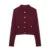 _ Skirts 2 Piece Set Burgundy Knitted Lapel Long Sleeve Button Cardigans Pleat High Waist A-line Skirt Lady Outfits