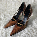 Snake Pointed Stiletto Sandals Belt Buckle Hollow Fine High Heel Sandals New Retro Designer Party Dress Shoes