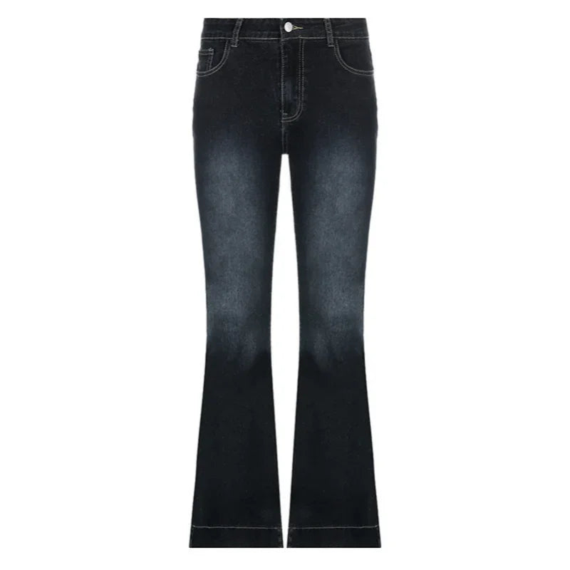 New Flare Jeans Low Waist Trousers Aesthetic Denim Pants Mom Korean Y2k Jeans