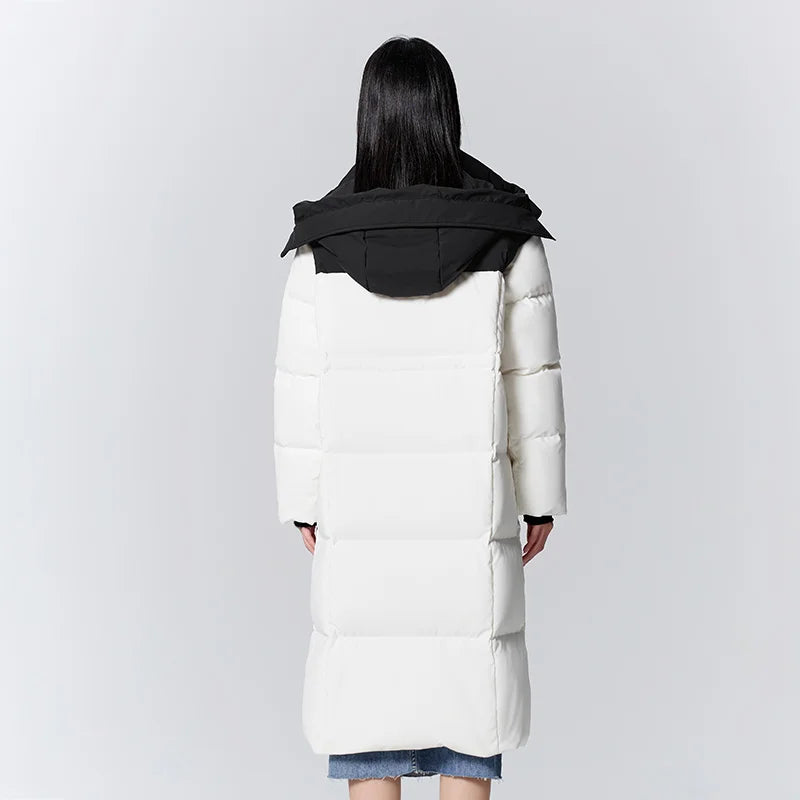 Down Jacket Long Hooded Outdoor Winter New Letter Three-proof Thick Coat Heat Storage