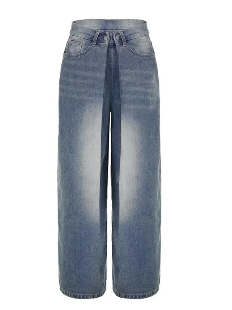 Y2k 90s Low Waist Cargo Pants American Retro Baggy Oversized Denim Trousers