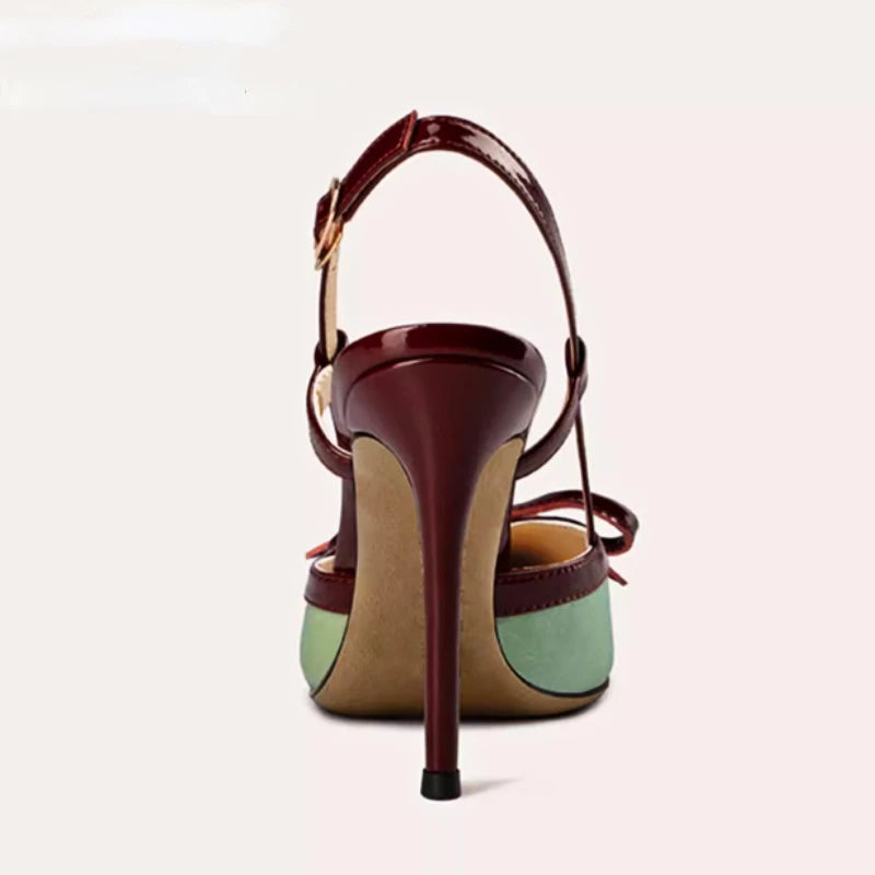 Satin Bow High Heels Pointed Toe Fine High Heel Sandals Muller Pumps Designer Party Dress Shoes