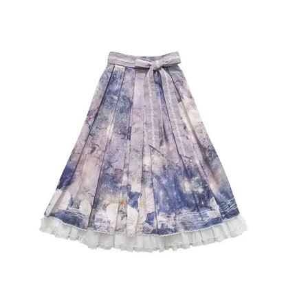 Lolita Halflength Skirt for Woman Gift Belt Skirt Midlength Skirt