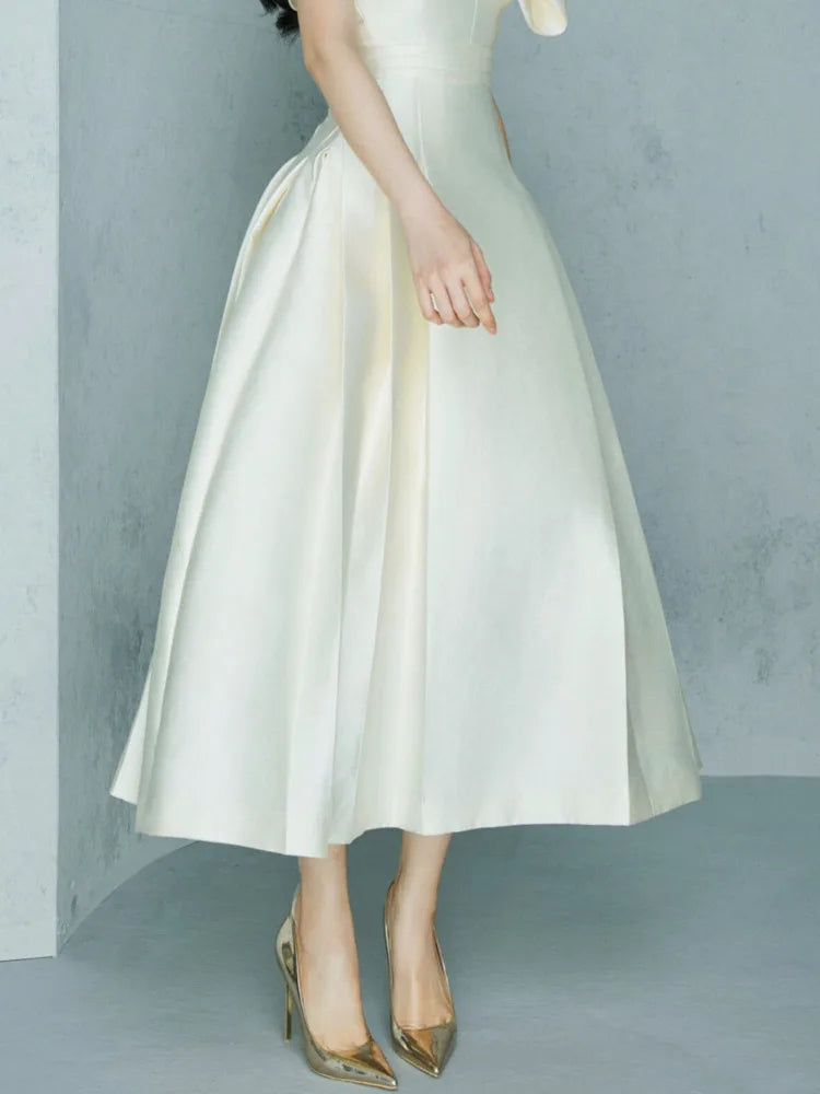 Long Dress Fairy Style V-neck Hollow Waist 3d Bow Pocket Party Dresses for Spring Summer 23a9338