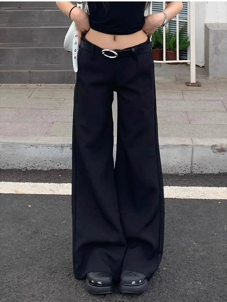 Y2k Wide Leg Pants American Retro Female Grunge Loose Trousers Summer