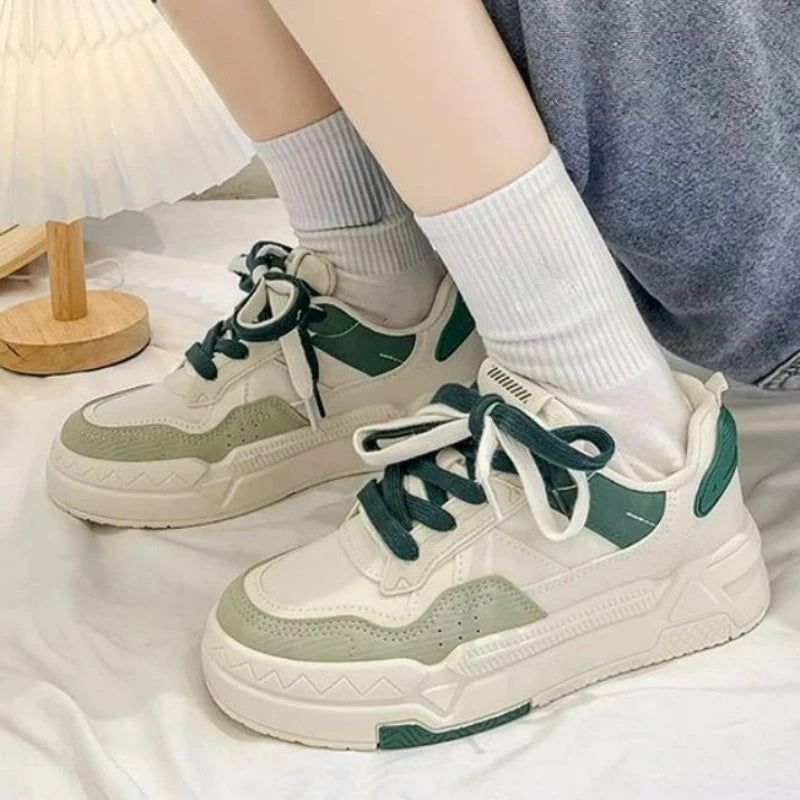 Vulcanize Shoes Flat Laceup Sneakers Outdoors Nonslip Comfortable Female Sports Platform Shoes Zapatillas Mujer