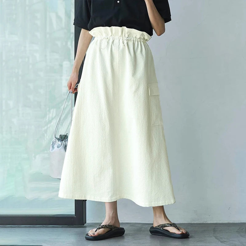 Skirt Sweet Autumn New Pockets Slim Long Skirt Club Party Female Versatile Skirt