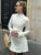 Long Sleeve Slim Mini Dress for A-line High Waist Two Pockets Autumn Winter New Party Dress Female