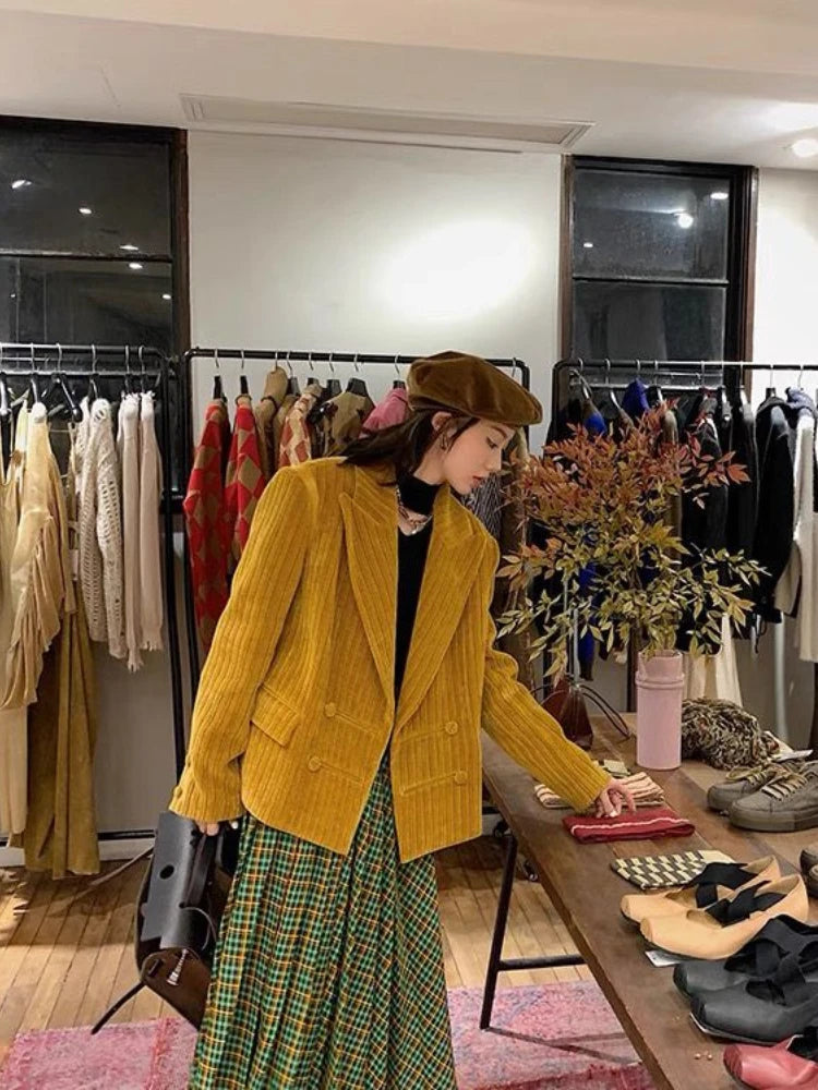 Large Plaid Skirts for Woman Autumn New Design Pleated Skirt Korean Faldas Long Elastic Waist Skirts