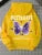 Purple Butterfly Printing Hoodies Fleece Pocket Hoody Simple Hoodie Autumn Loose Female