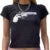 Y2k European and American Street ’s Pistol Funny Print Short Naked T-shirt Slim Fit Top