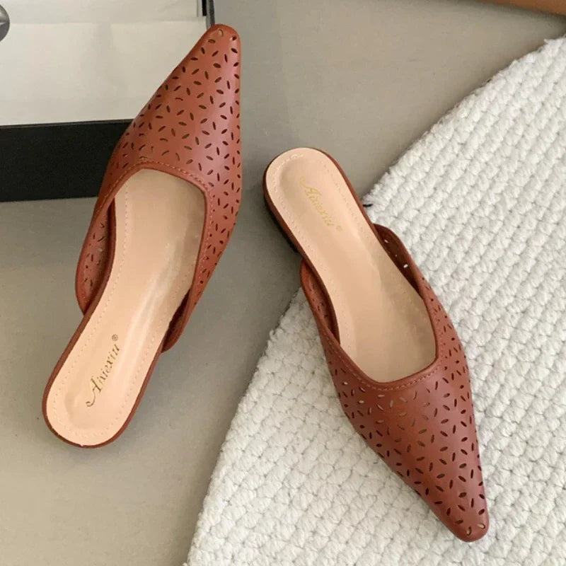 Summer Hollow Flat Slippers Comfortable Soft Bottom Nonslip Sandals Pantuflas Mujer