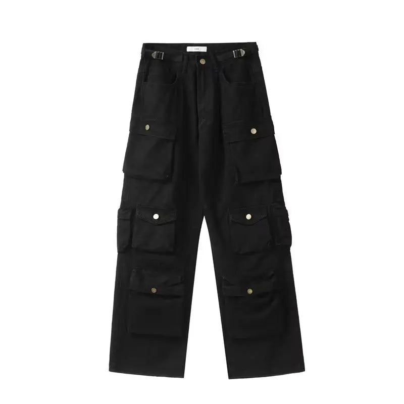 Multiple Pockets Cargo Pants for Loose High Waist Sweatpants Baggy Pant Woman Trousers