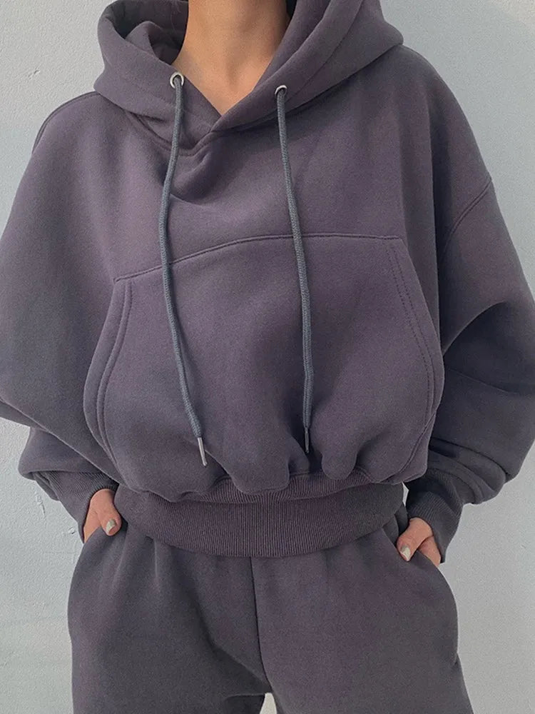 New Hoodies Suit Winter Spring Tracksuit Two Pieces Set Sports Pullover Sweatpants Sweatshirt Mujer