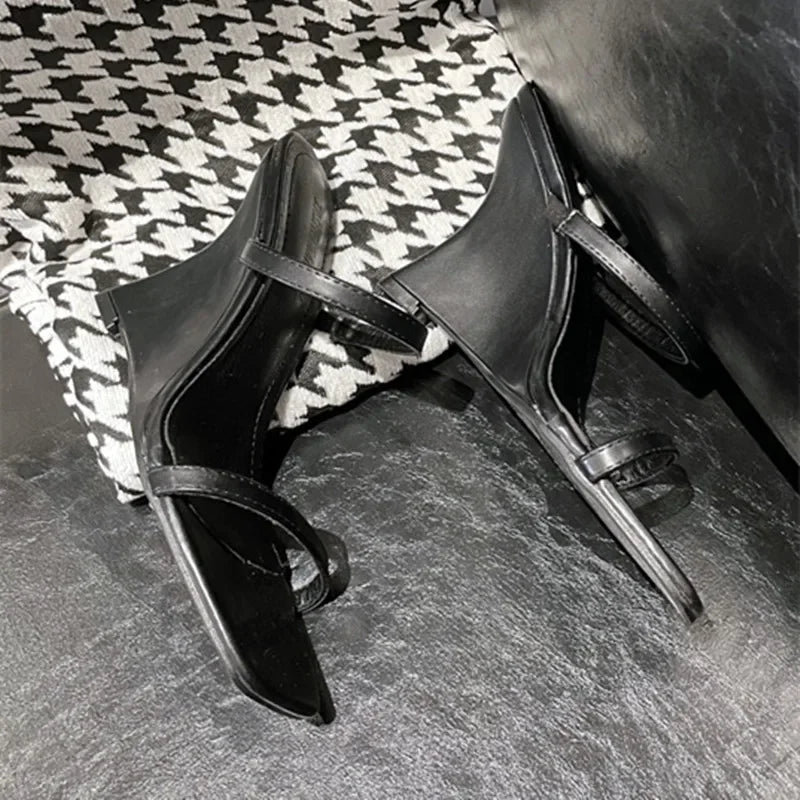 Wedge Heeled Sandals Slingback Slide Slippers Summer Square Toe High Heels Party Dress Shoes Sandalias