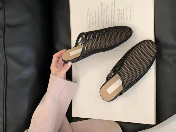 Female Shoes Rubber Slippers Fretwork Heels Slides Low Summer Clogs Woman Flat Soft Beach Fabric Rome Hoof Cotton Rubber Sl