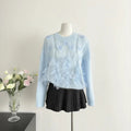Sweet Hot Girl Butterfly Flower Sweater Autumn/winter Oneck Loose Longsleeved Knitted Sweater Female Clothes
