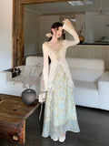 Gentle Wind Ruffle Design Dress for New Niche Shirt Top Autumn Skirt Suit Daily Long Dresses
