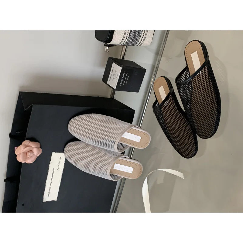 Female Shoes Rubber Slippers Fretwork Heels Slides Low Summer Clogs Woman Flat Soft Beach Fabric Rome Hoof Cotton Rubber Sl