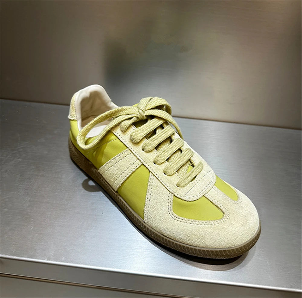 New Genuine Leather Sneakers Crosstied Comfort Flats Shoes Woman Sport Shoes Female Sneakers