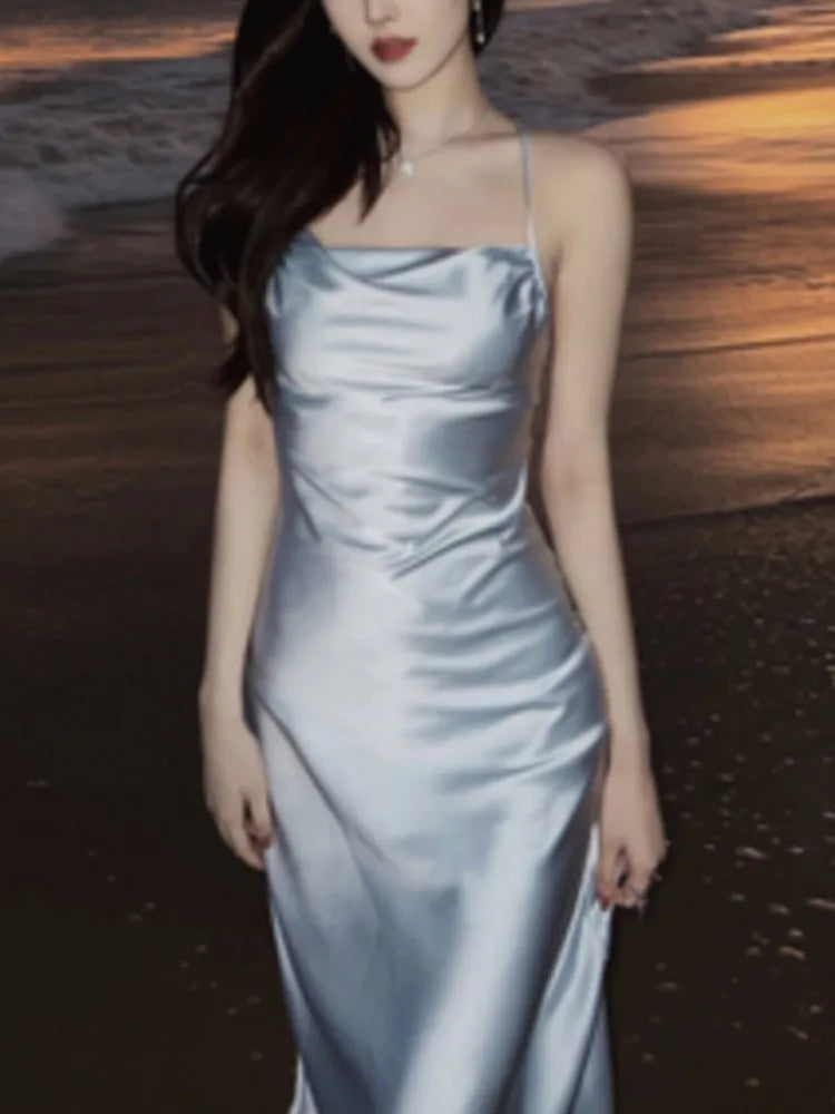 Evening Party Midi Dress Female Prom Vestidos Lady Holiday Beach Clothes Dress for