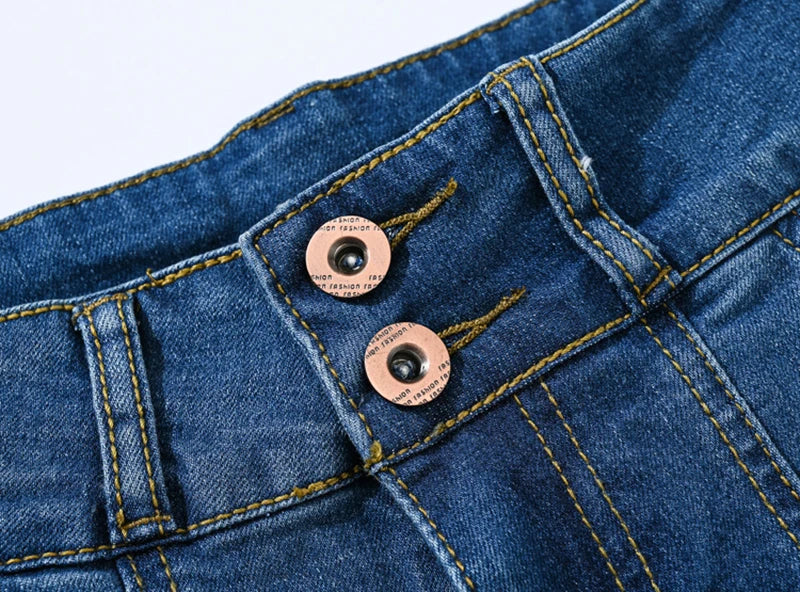 New Summer High Waist Wide Leg Denim Shorts Straight Short Jeans Variety Pants Korean