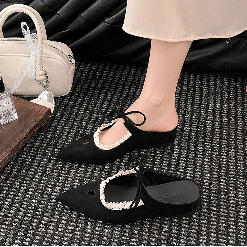 Designer Summer Pointed Toe Mules Slippers Dress Street Style Slip on Shoes