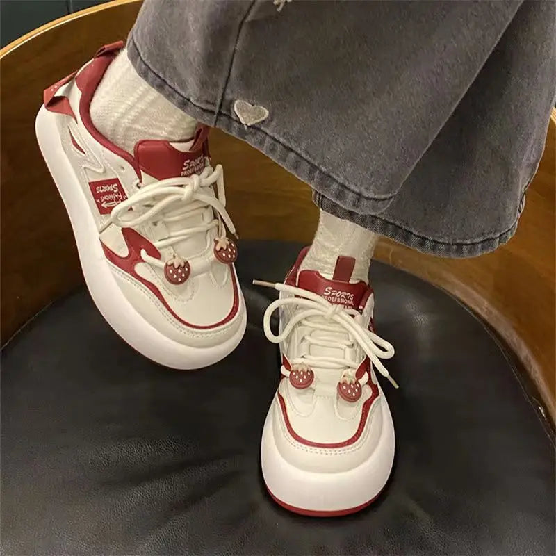Strawberry Kawaii Shoes Sports Platform Sneakers Vulcanize Autumn Winter Flats Lolita Korean Tennis Female