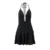 Halter Neck Dress Y2k Clothes Black Sleeveless Backless Layered Ruffled Hem A-line Shorts Cake Dress Clubwear