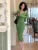 Knitted 2-piece Dress Set Crop Cardigan V-neck Spaghetti Strap Bodycon Midi Dress Autumn New Female Clothing