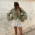 V-neck Lace Up Shirts Spring Summer New Long Sleeve Blouse for Female Street Lady Tops