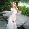French Print Fairy Midi Dress Evening Party Bow Strap Dress Female Slim Korean Summer