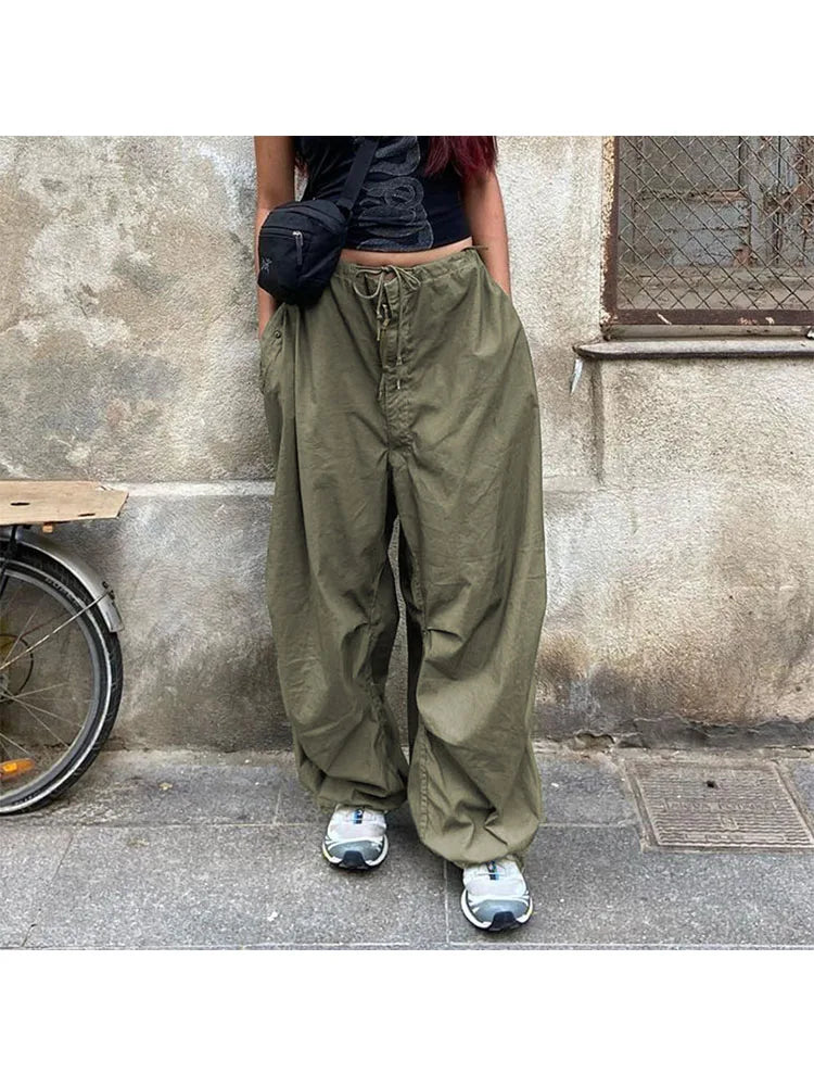 Woman New Trend Trousers New Trend Sweatpants Aesthetics Cargo Japanese Pants Grunge Tunic Drawstring Color