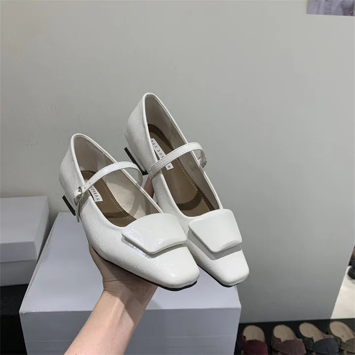Shoes Heels Female Sneakers Flats Square Toe Modis Clogs Platform on Heels Dress Retro Summer Comfortable Ne