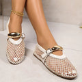 Summer Hollow Out Flat Mary Jane Shoes Comfort Soft Sole Slip on Outdoors Party Dress Shoes