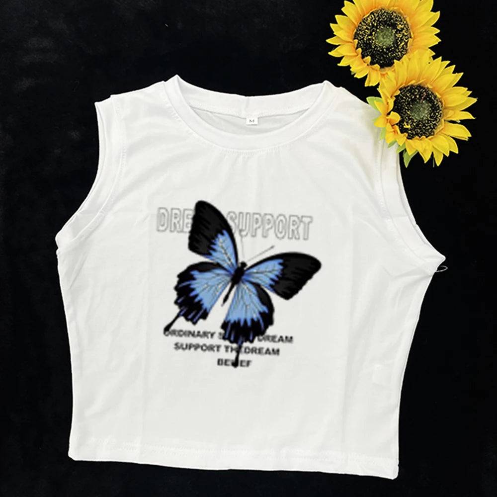 Full-shoulder Cotton Short-sleeved T-shirt Summer New Spice High Waist Slim Short Crop Clothes Sweet and Spicy