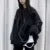 Hoodies Harajuku Bf Style Black Hip-hop Teens Sweatshirts Autumn All-match Daily Simple Df4940