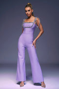 Jane Square Neck Crystal Embellished Jumpsuit