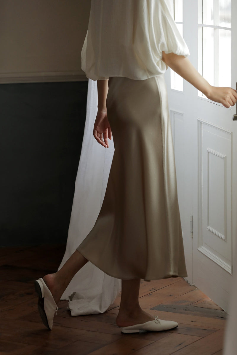 Satin Midi Skirt
