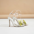 Orchid Flowers Slingback Pvc Sandals Sweet Glossy Decals Pink Clear High Heels Girly Newest Open Toe Party Shoes