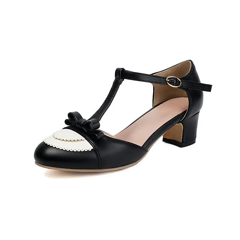 Low Sandals Woman Leather Block Heels Shoes Closed Toe Buckle Strap Summer Suit Female Beige Mary Jane Lowheeled Chunky Hi