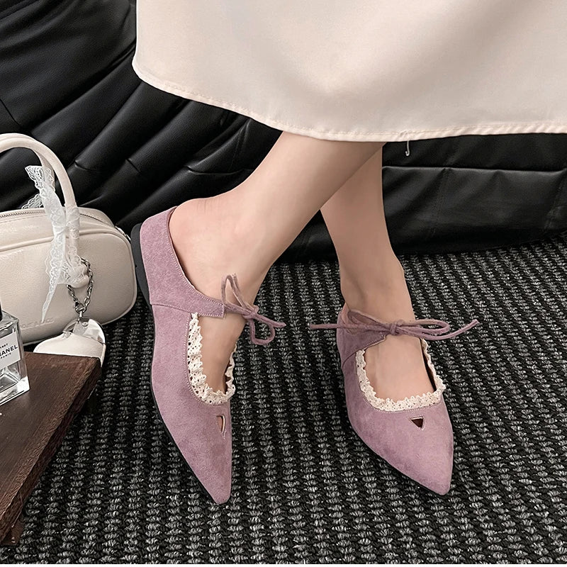 Designer Summer Pointed Toe Mules Slippers Dress Street Style Slip on Shoes